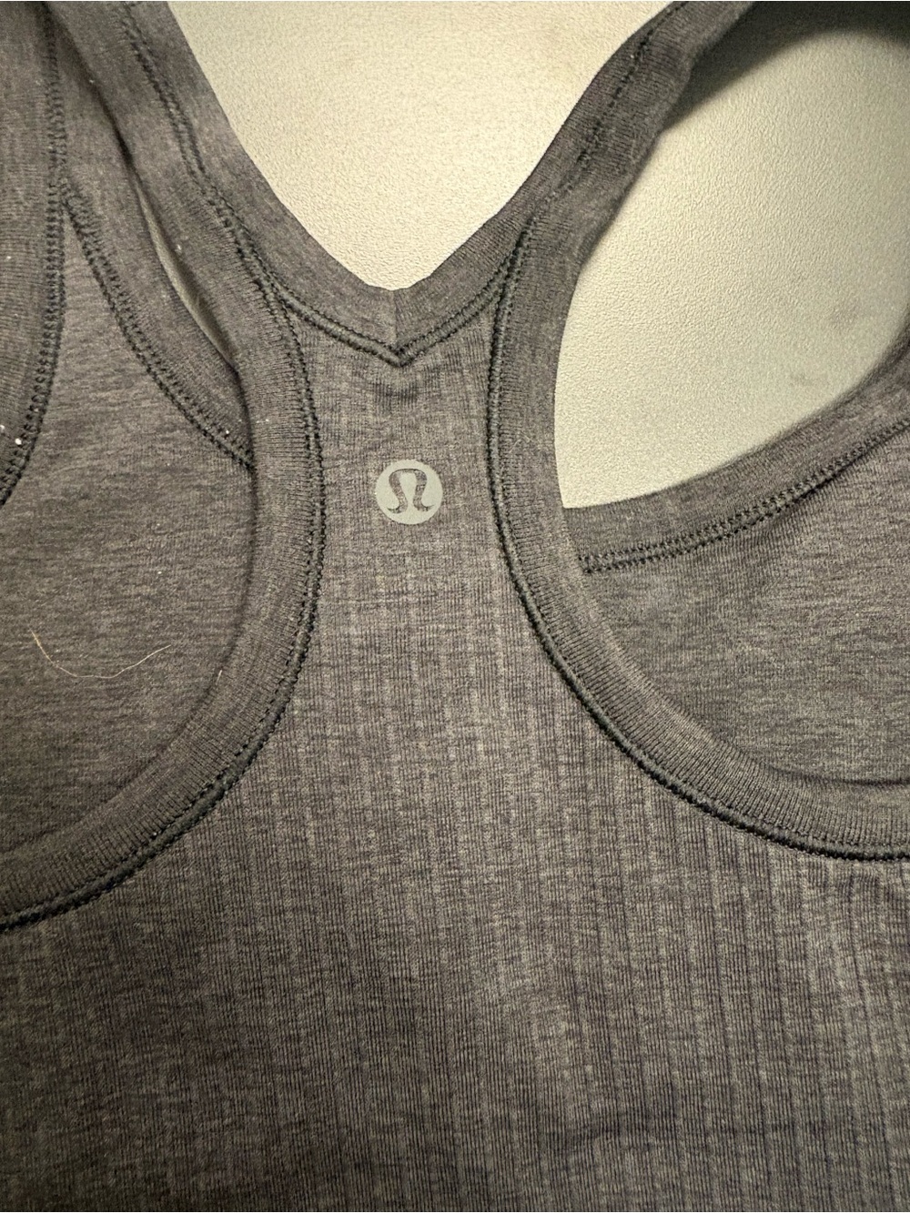 lululemon athletica Dark Gray/black Ribbed Racerback Tank